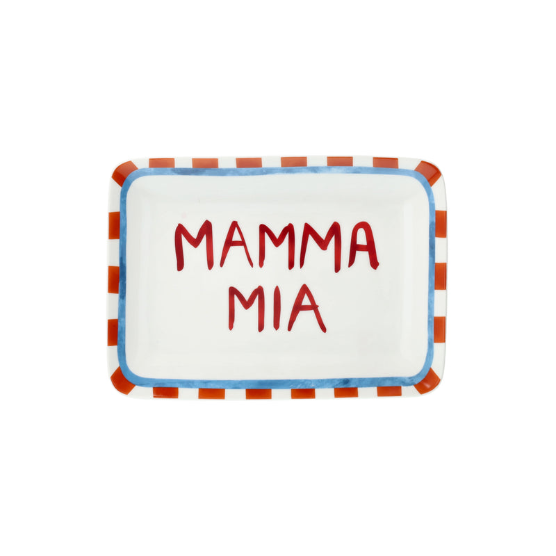 PIATTO RETTANGOLARE MAMMA MIA ANDREA FONTEBASSO | in porcellana | 23x16cm