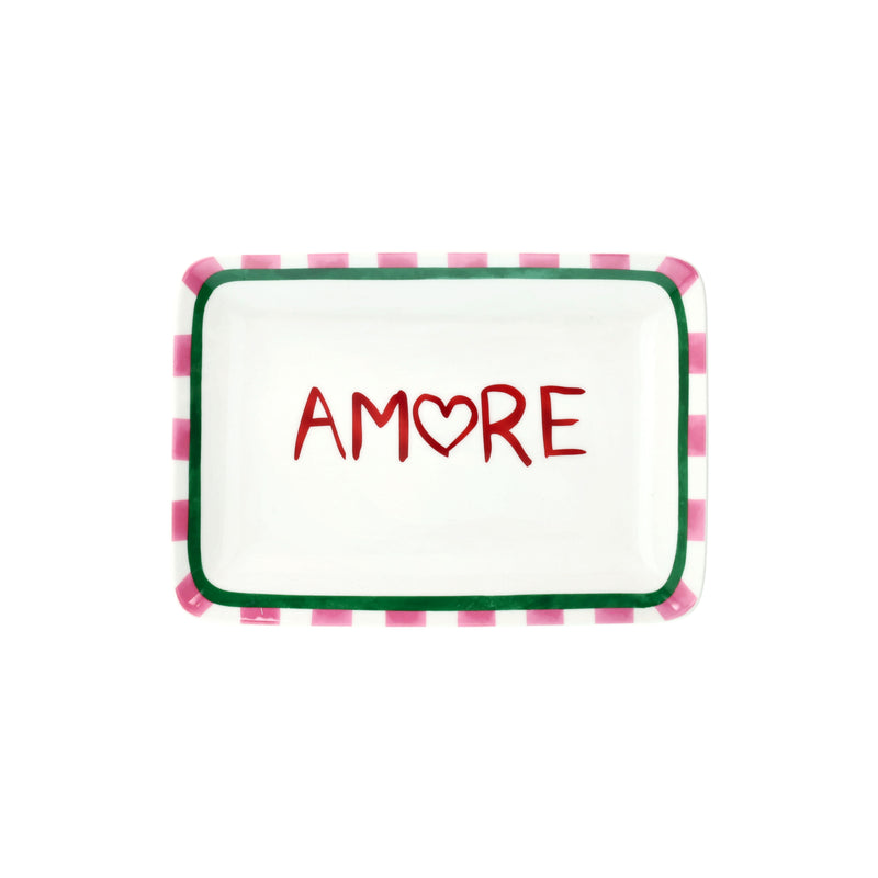 PIATTO RETTANGOLARE AMORE ANDREA FONTEBASSO | in porcellana | 23x16cm