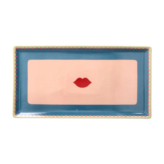 PIATTO RETTANGOLARE BACIO ANDREA FONTEBASSO | in porcellana | 32x17cm