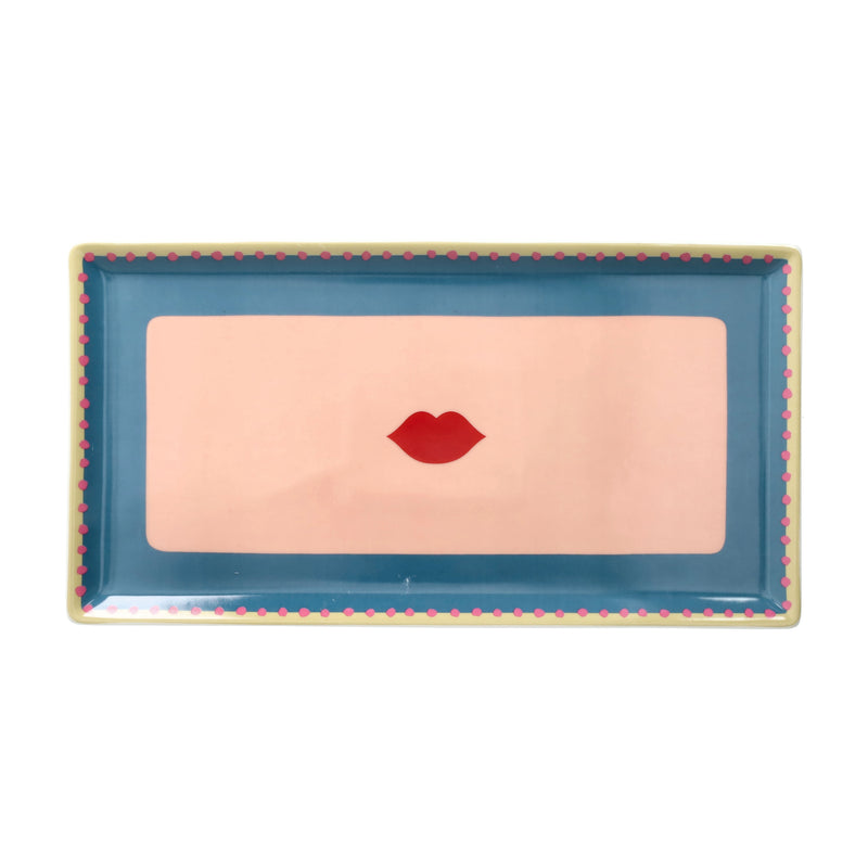 PIATTO RETTANGOLARE BACIO ANDREA FONTEBASSO | in porcellana | 32x17cm