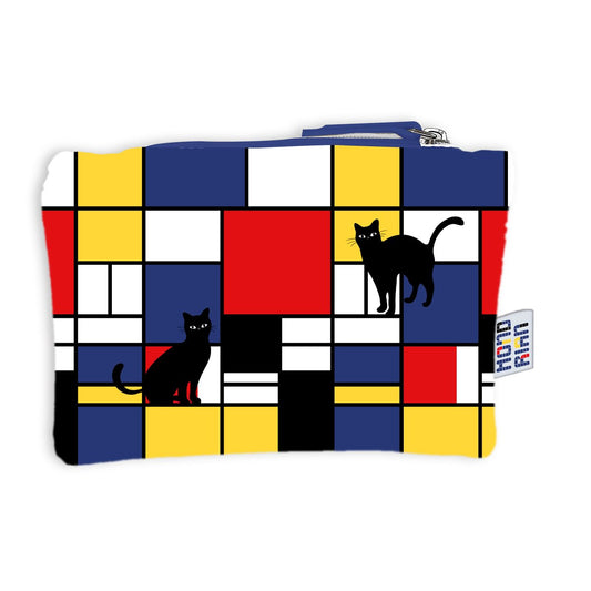 POCHETTE CHAT MONDRIAN ALLEN DESIGNS | in tessuto | 15x20cm