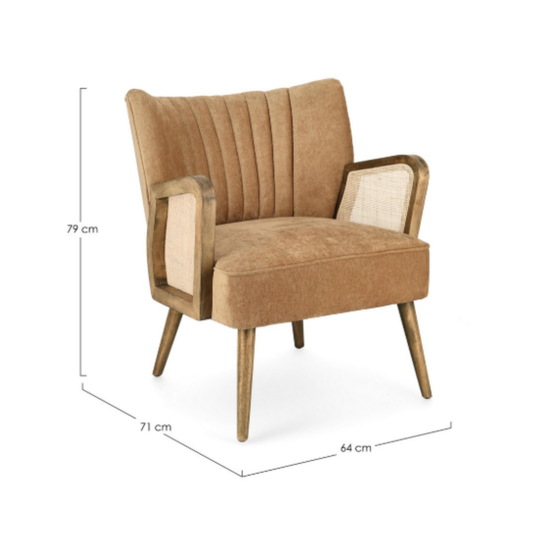 POLTRONA VIRNA BIZZOTTO | in similpelle e rattan| 64x71x79cm