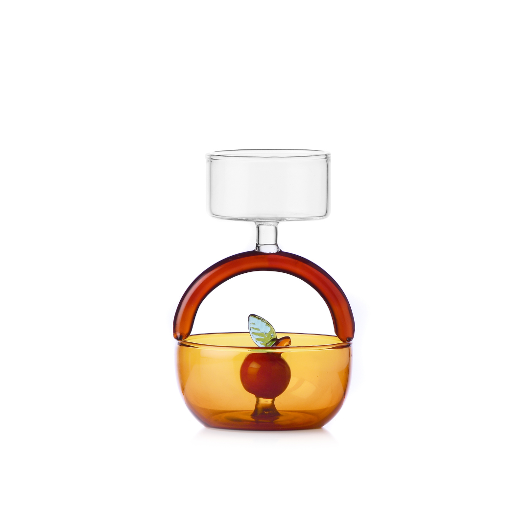 PORTACANDELA CESTO CON MELA RED APPLE ICHENDORF MILANO - in vetro borosilicato | Adele Chérie