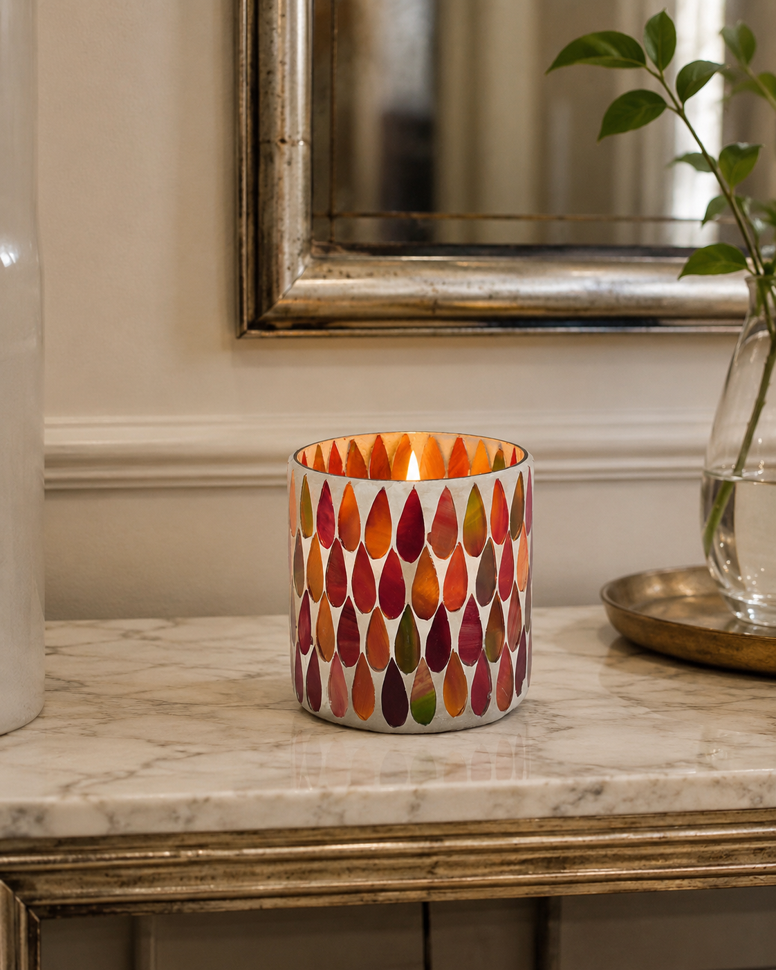 BOUGEOIR MOSAÏQUE AMBROSO | en verre | différentes tailles