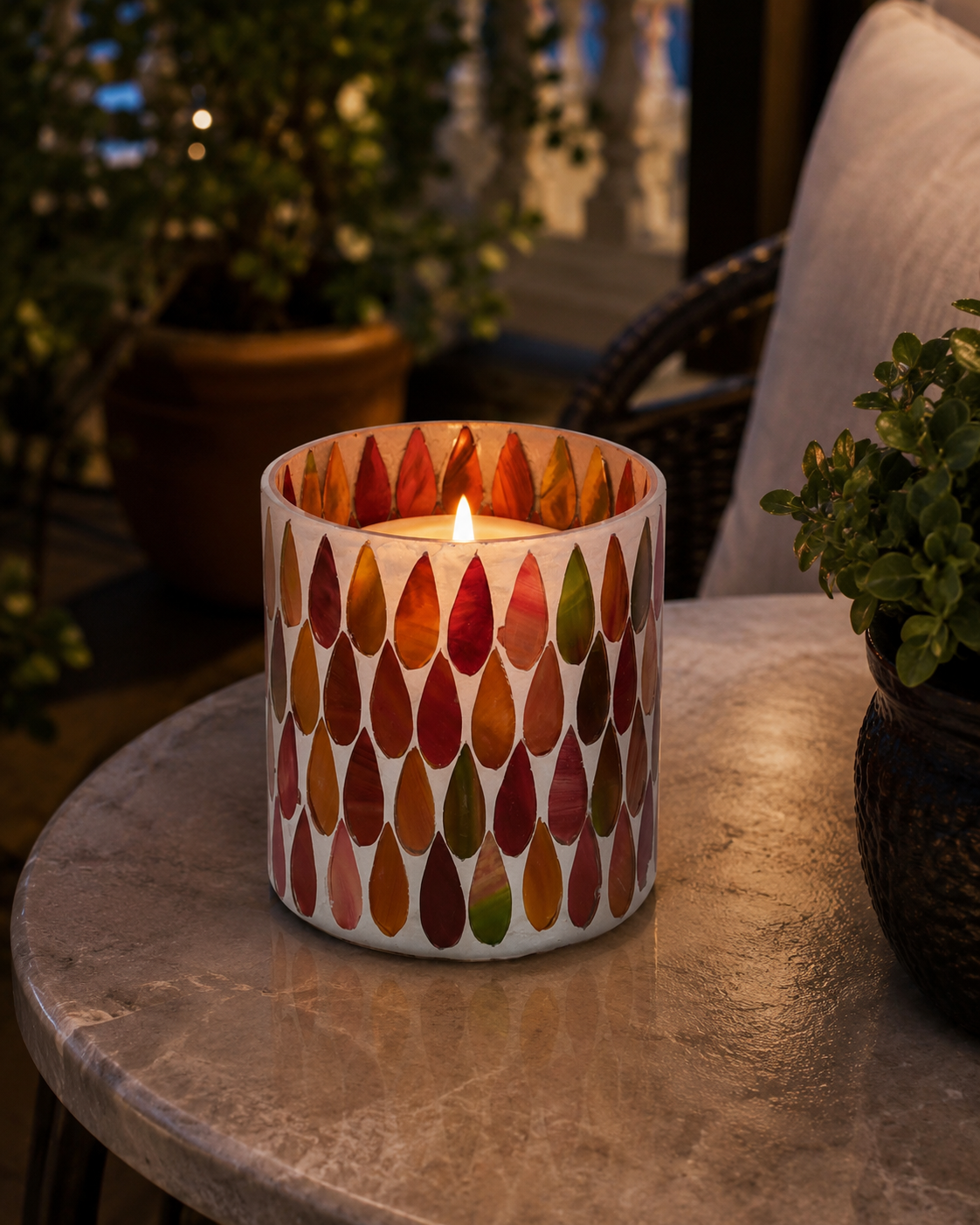 BOUGEOIR MOSAÏQUE AMBROSO | en verre | différentes tailles
