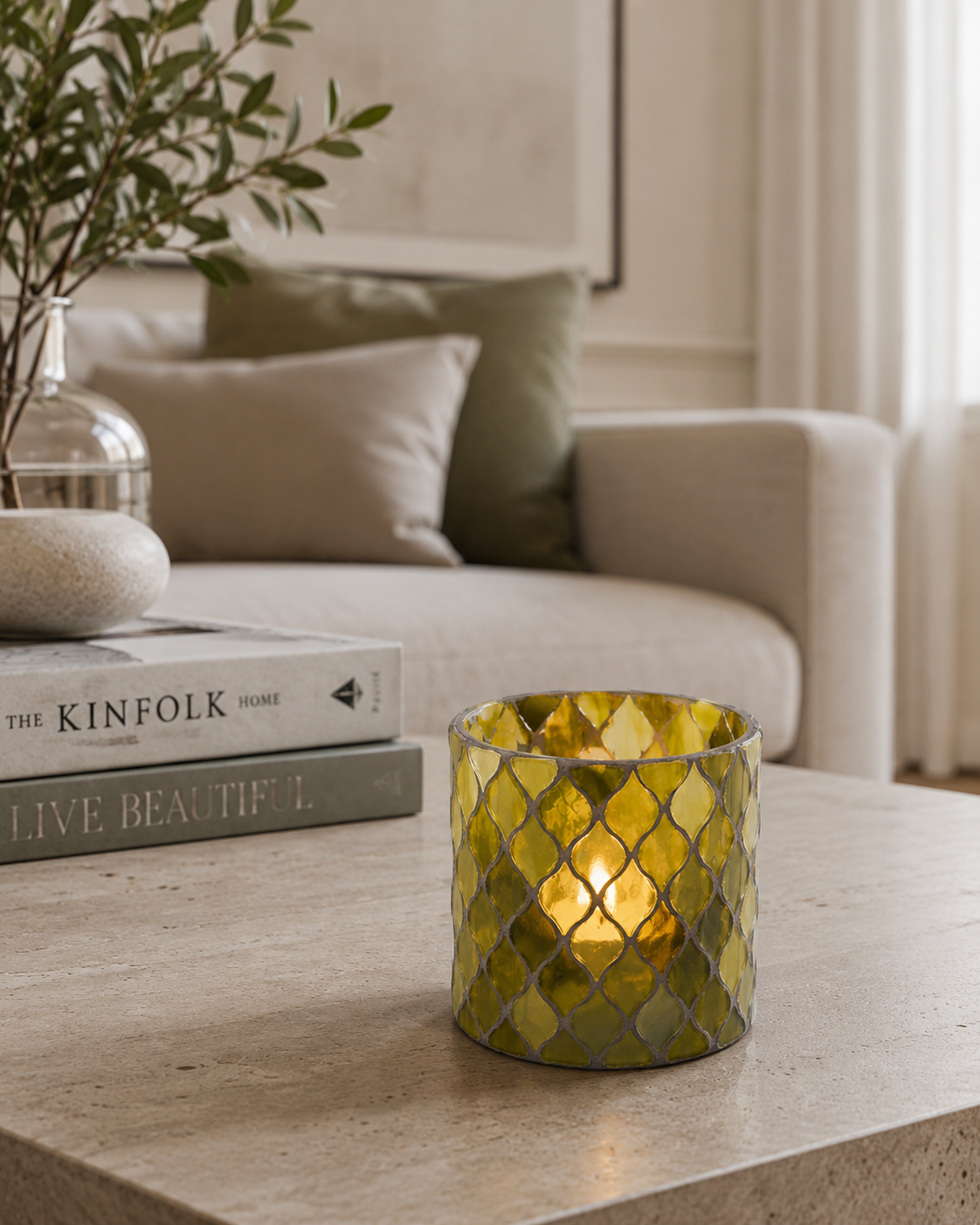 AMBROSO MOSAIC CANDLE HOLDER | in glass | various sizes