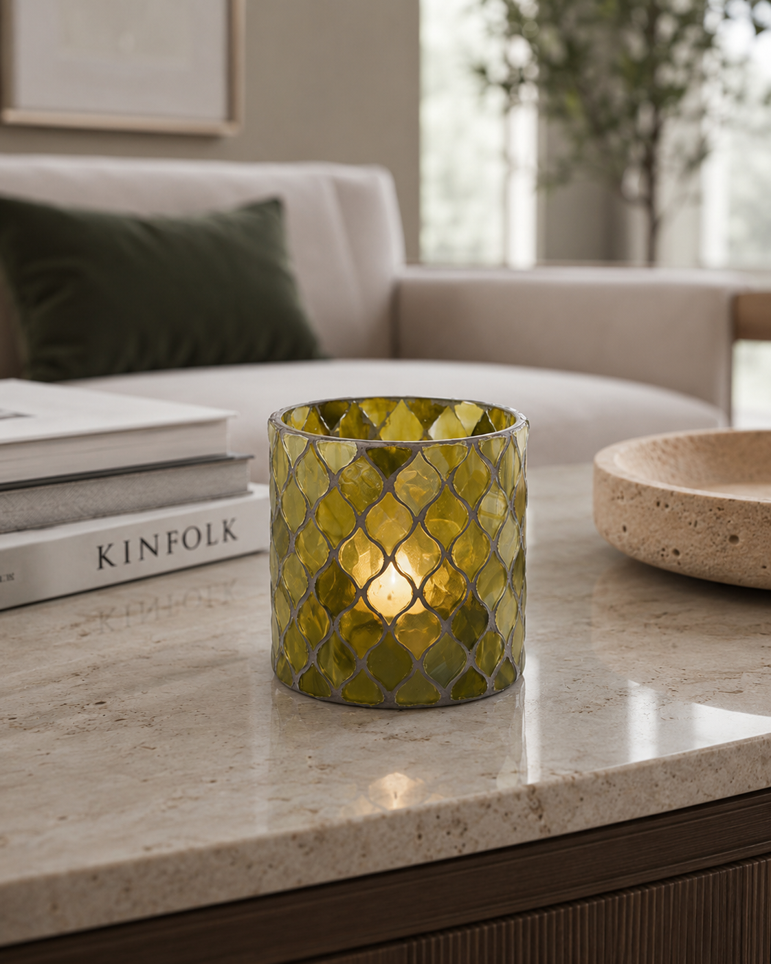 AMBROSO MOSAIC CANDLE HOLDER | in glass | various sizes