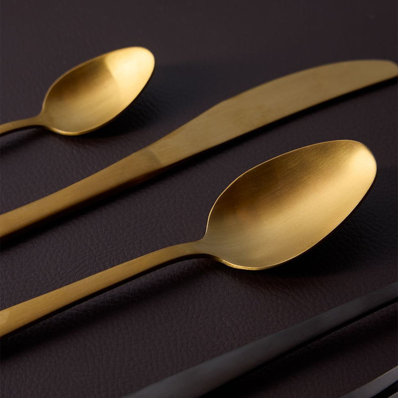 POSATE SOLUTION MATT GOLD ANDREA FONTEBASSO - in acciaio inox - 24pz | Adele Chérie