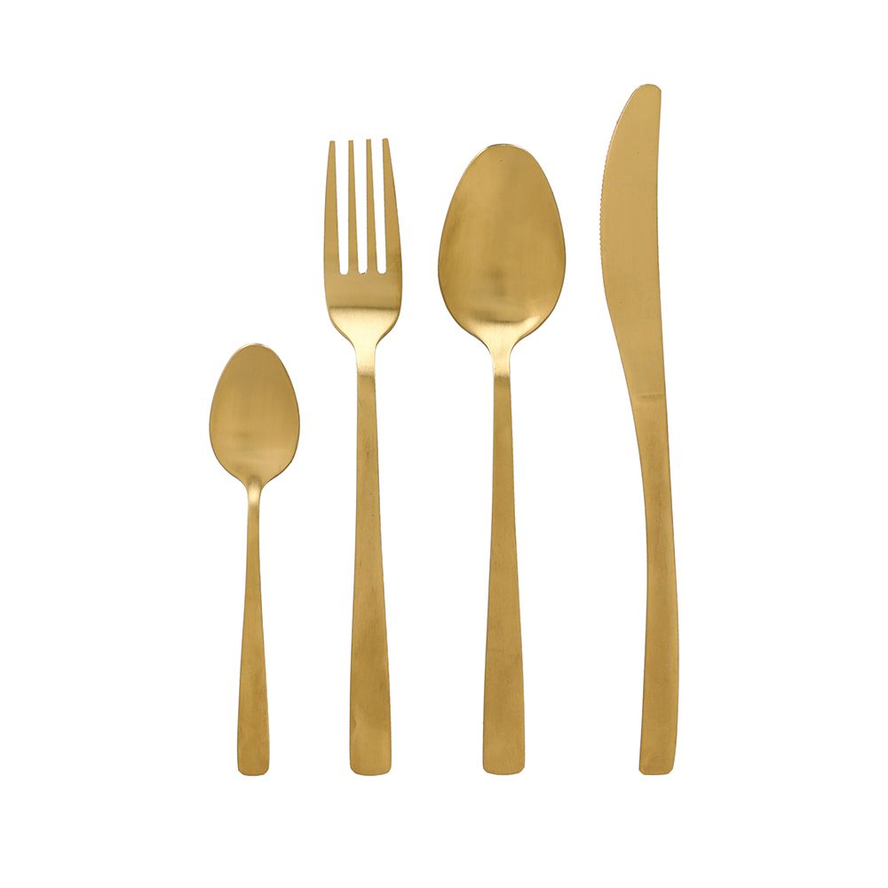 POSATE SOLUTION MATT GOLD ANDREA FONTEBASSO - in acciaio inox - 24pz | Adele Chérie
