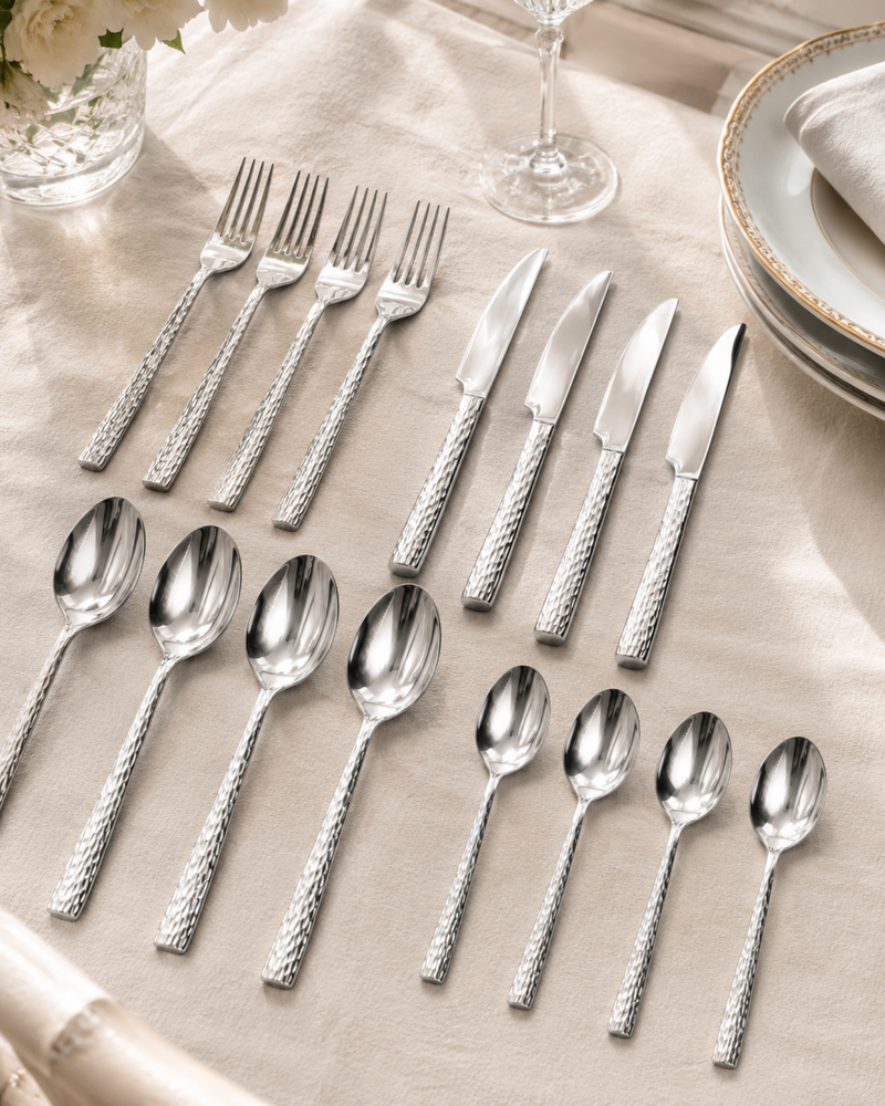 POSATE MARTELLATE BRANDANI | in acciaio inox | 16pz