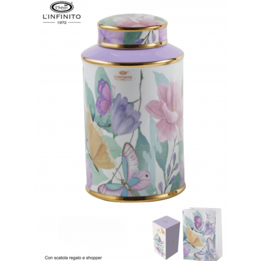 POTICHE AQUAREL L'INFINITO BOMBONIERE  | in porcellana | 16x30cm