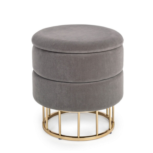 POUF CONTENITORE PAVLINA BIZZOTTO | in metallo e tessuto | Ø37x42cm