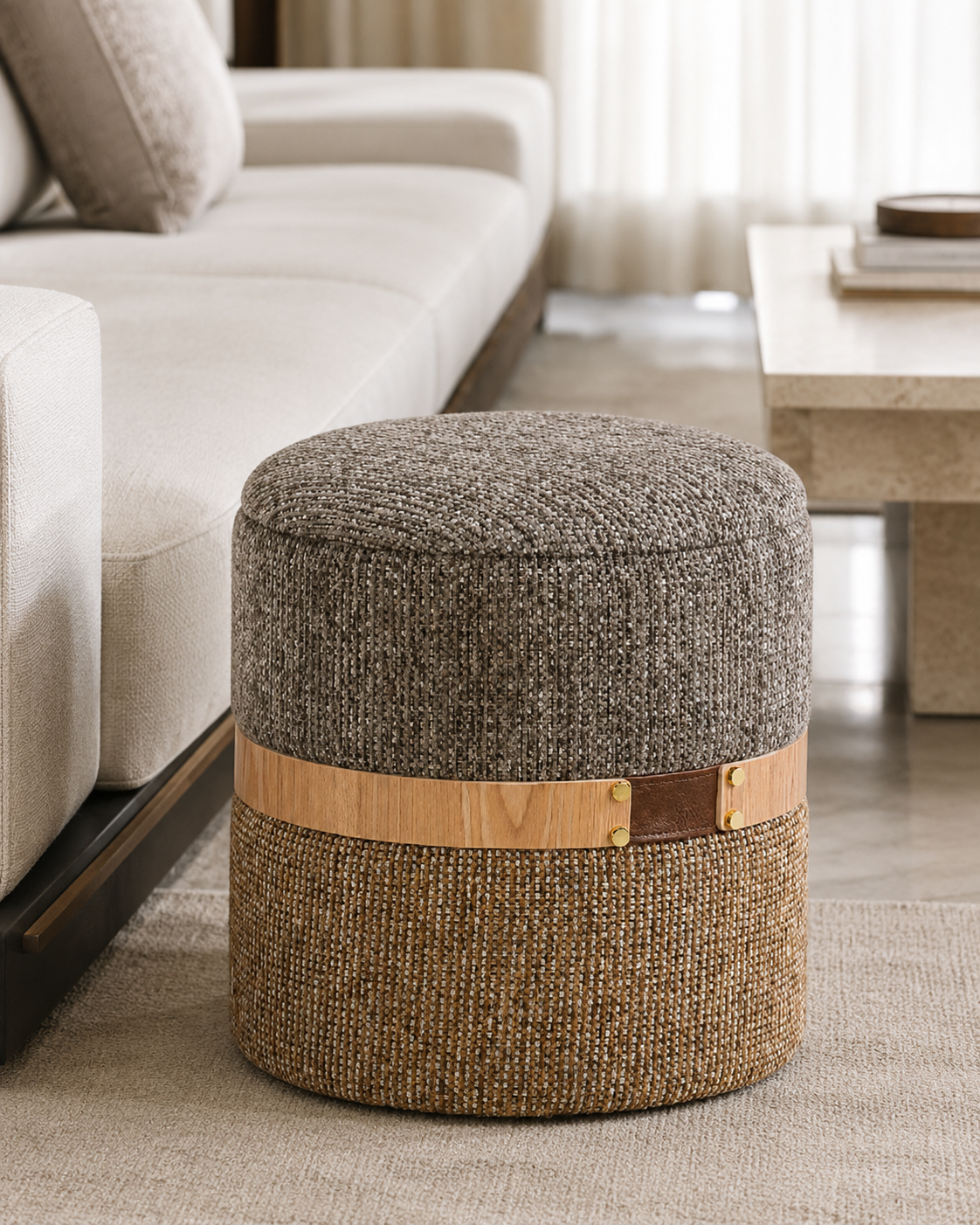 POUF CONTENITORE TANYA BIZZOTTO | in metallo e tessuto | varie misure