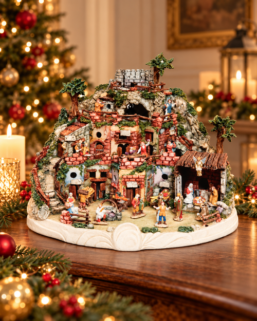 PRESEPE SBORDONE | in ceramica di Capodimonte | 43x30cm