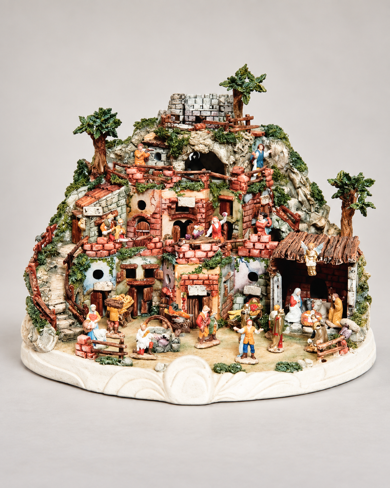 PRESEPE SBORDONE | in ceramica di Capodimonte | 43x30cm