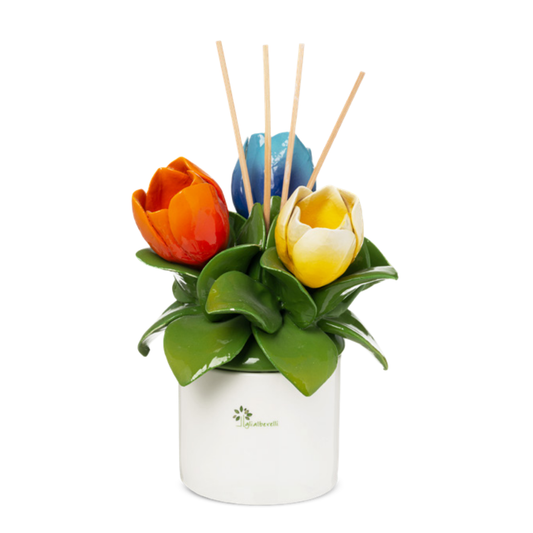 PROFUMATORE TULIPANI GLI ALBERELLI | in ceramica di Capodimonte | Ø14x19cm