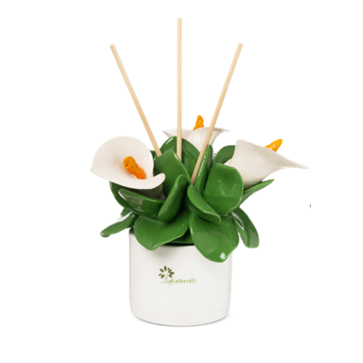 PROFUMATORE CALLA GLI ALBERELLI - in ceramica di Capodimonte - Ø12x13cm | Adele Chérie