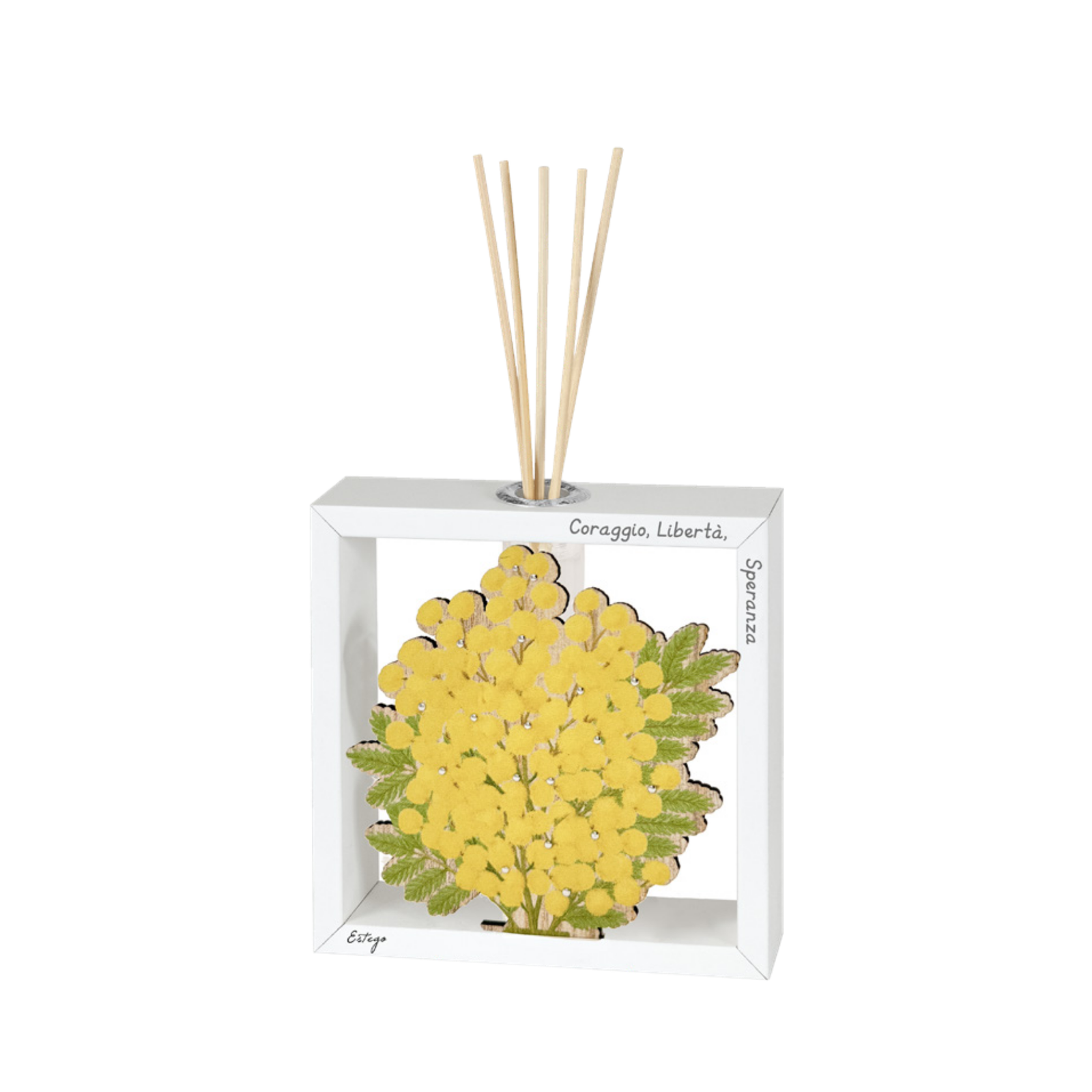 PROFUMATORE "MIMOSA" ESTEGO - in legno - 15x15cm | Adele Chérie