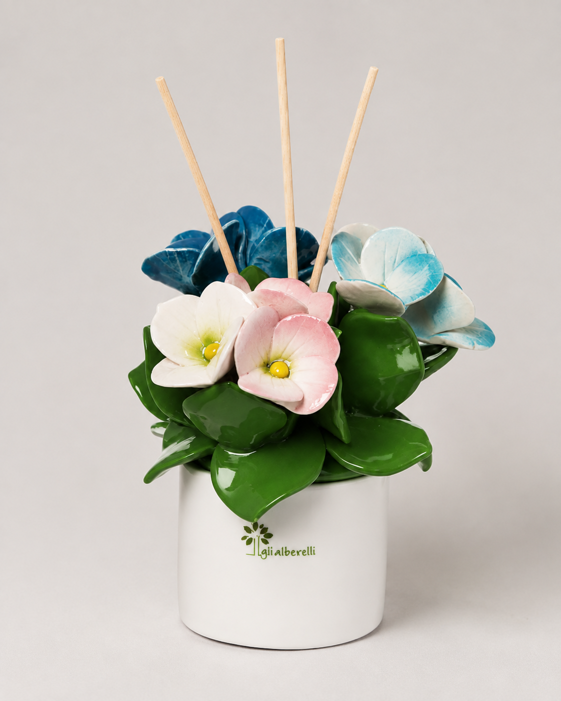 PROFUMATORE ORTENSIE GLI ALBERELLI | in ceramica di Capodimonte | Ø12x13cm