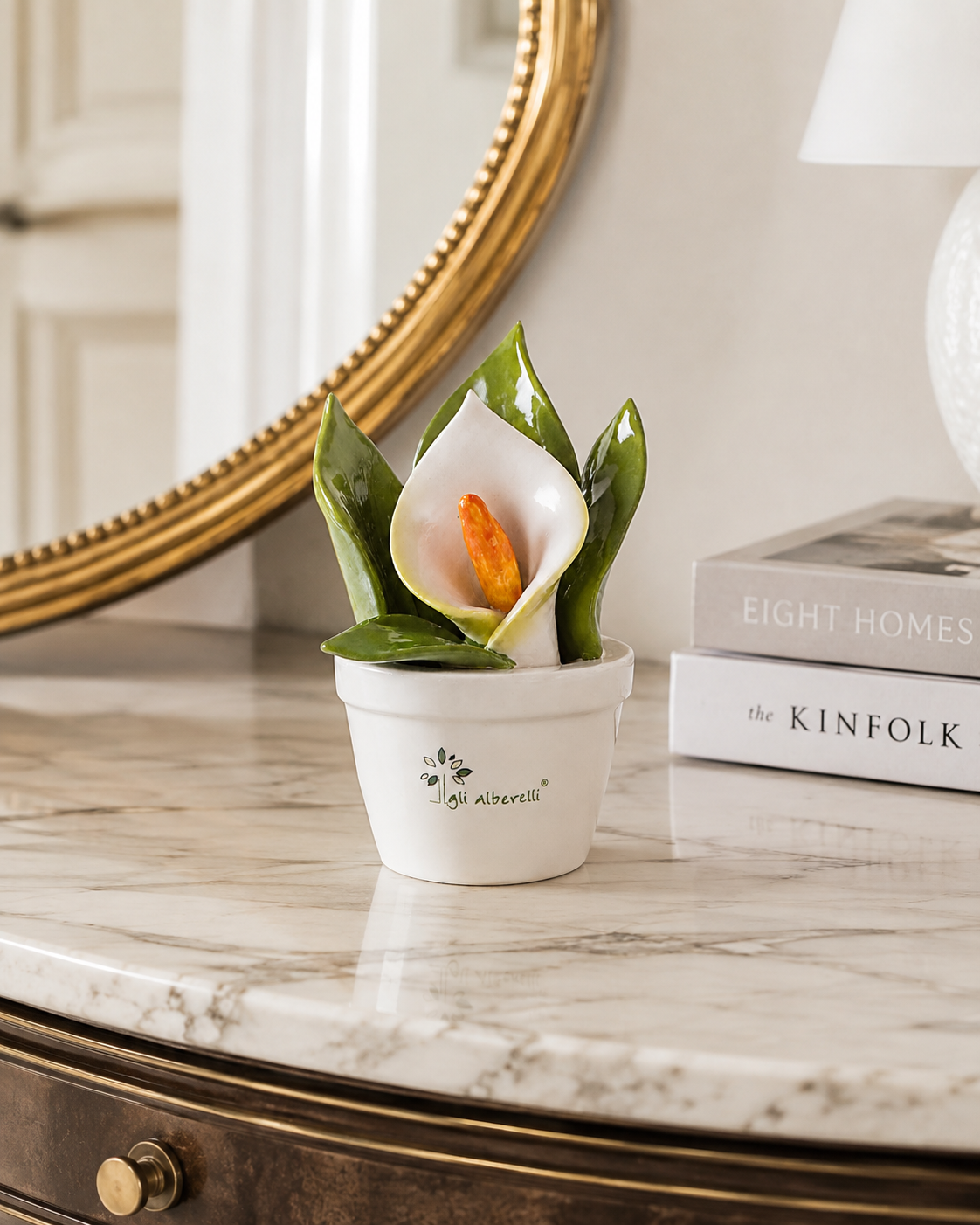 PROFUMINA CALLA GLI ALBERELLI | in ceramica di Capodimonte | Ø8x10cm