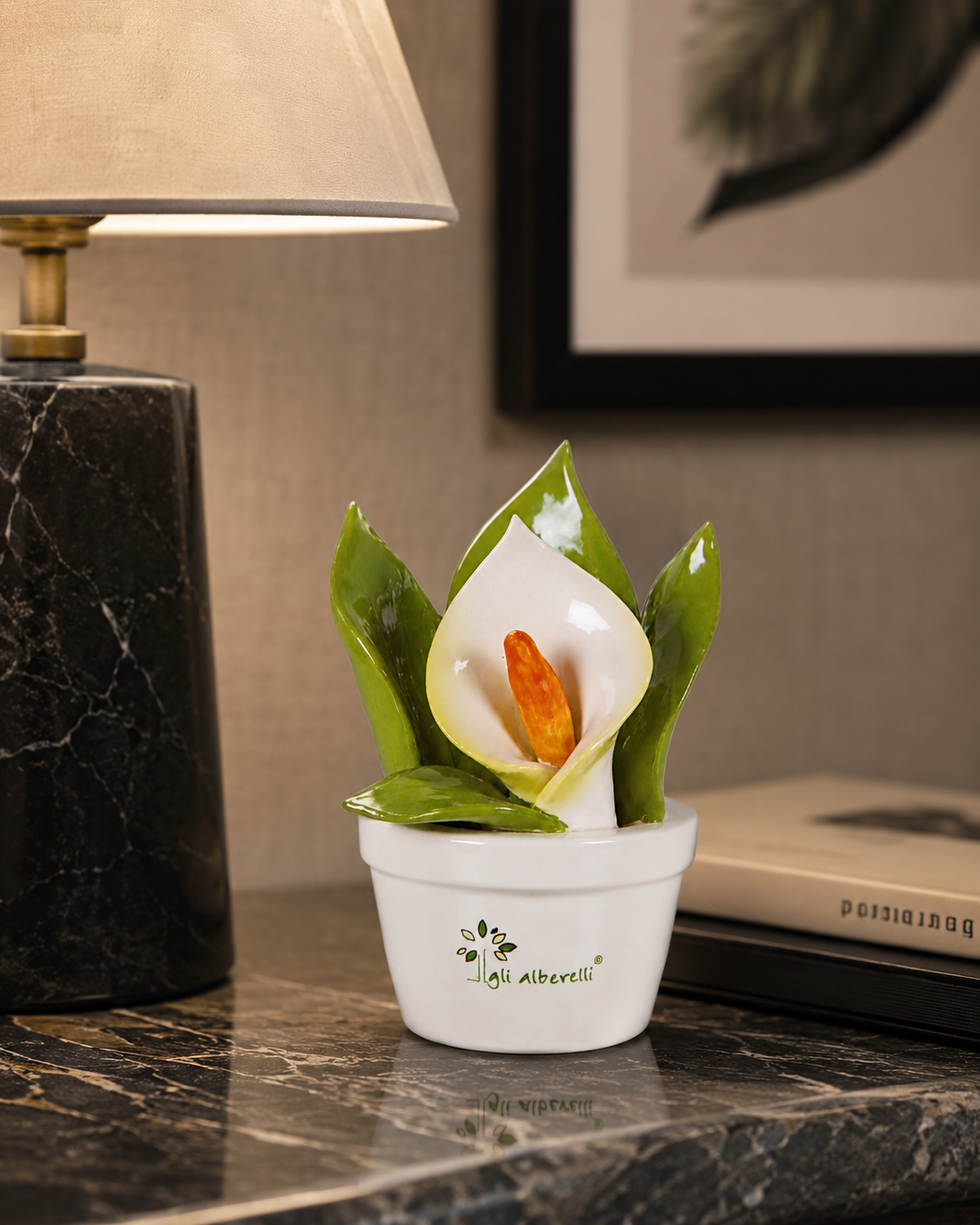 PROFUMINA CALLA GLI ALBERELLI | in ceramica di Capodimonte | Ø8x10cm