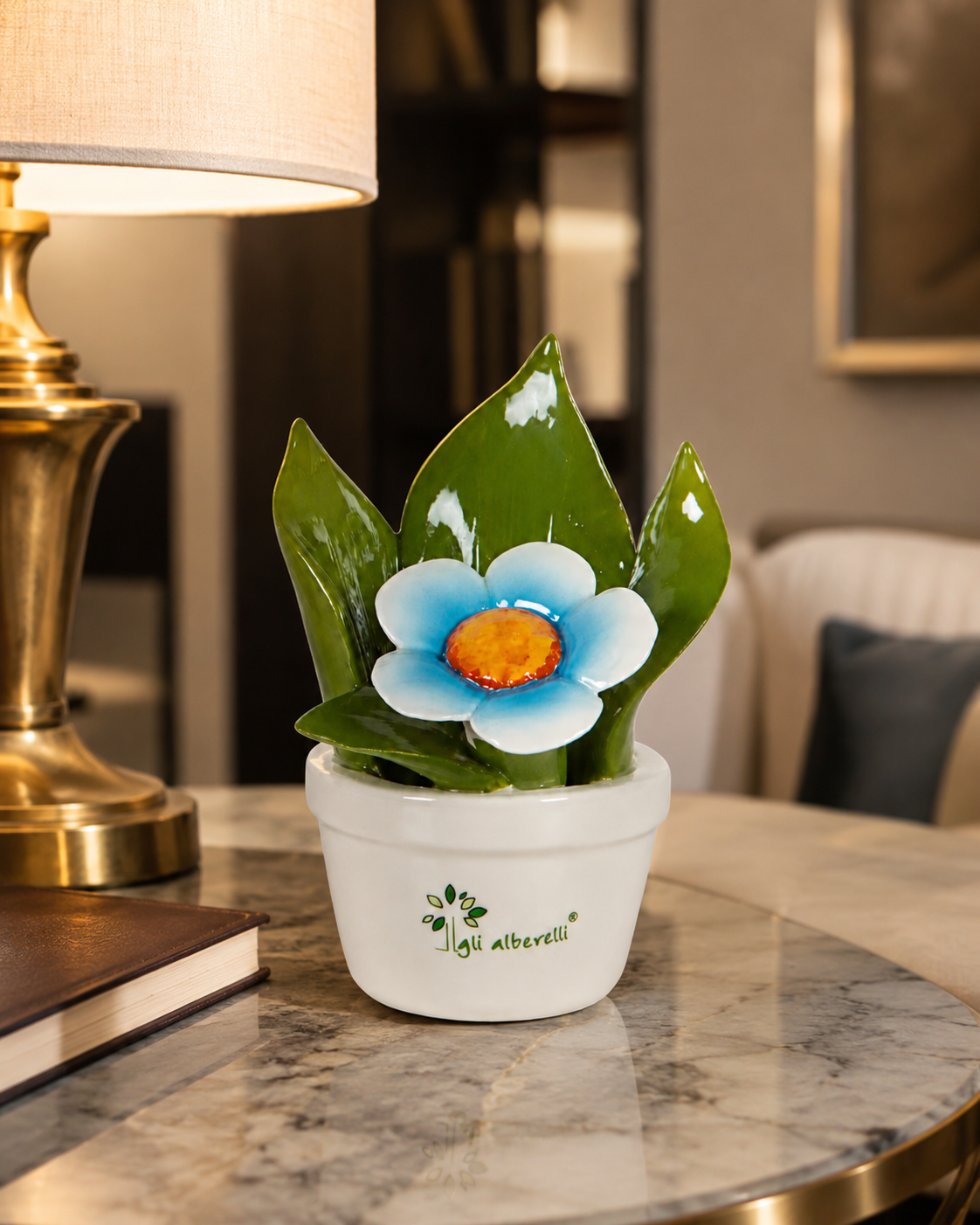 PROFUMINA FIORE CELESTE GLI ALBERELLI | in ceramica di Capodimonte | Ø8x10cm