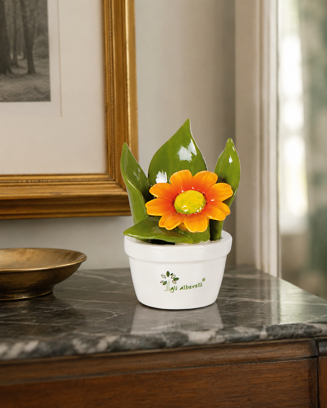 PROFUMINA GERBERA GLI ALBERELLI | in ceramica di Capodimonte | Ø8x10cm