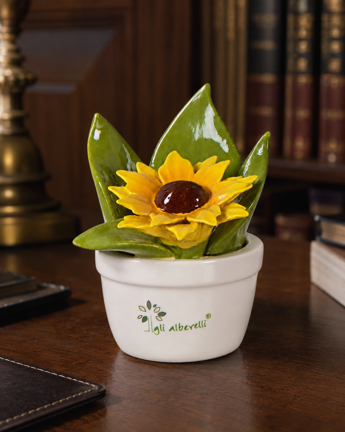 PROFUMINA GIRASOLE GLI ALBERELLI | in ceramica di Capodimonte | Ø8x10cm