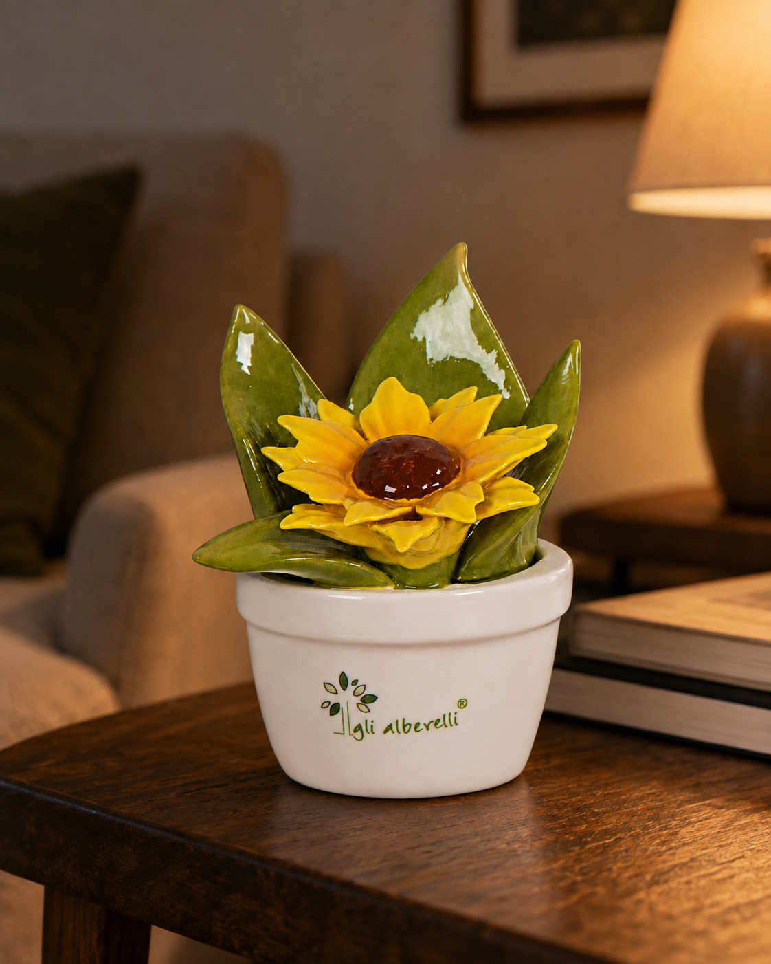 PROFUMINA GIRASOLE GLI ALBERELLI | in ceramica di Capodimonte | Ø8x10cm