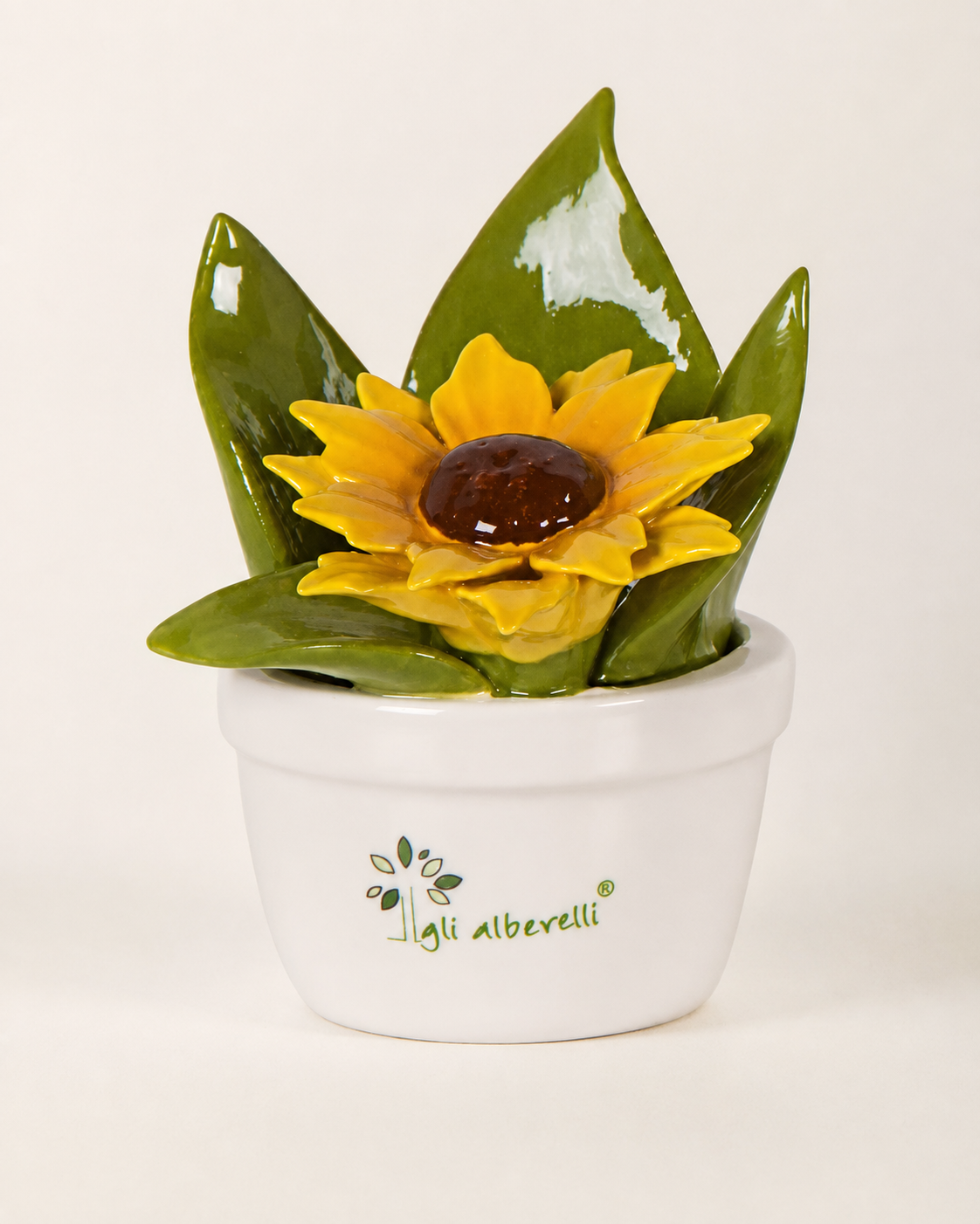PROFUMINA GIRASOLE GLI ALBERELLI | in ceramica di Capodimonte | Ø8x10cm