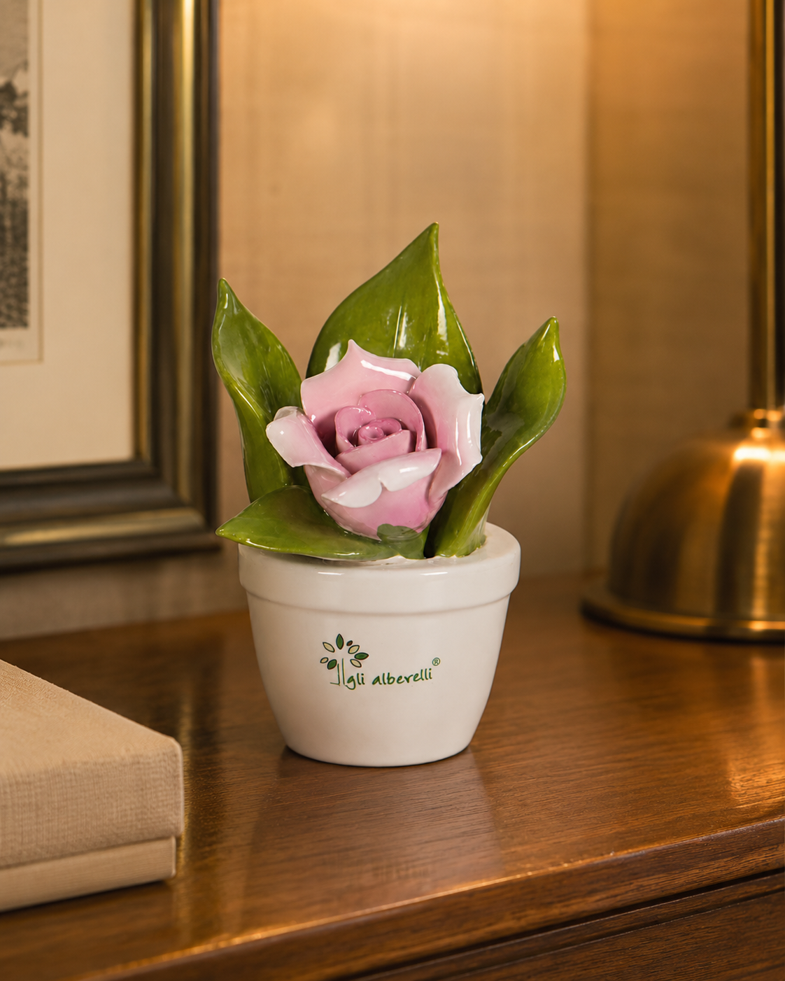 PROFUMINA ROSA GLI ALBERELLI | in ceramica di Capodimonte | Ø8x10cm