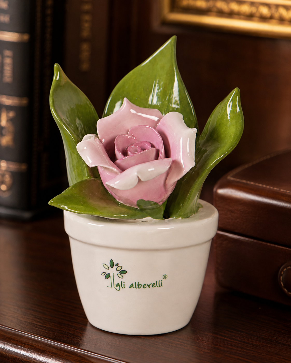PROFUMINA ROSA GLI ALBERELLI | in ceramica di Capodimonte | Ø8x10cm