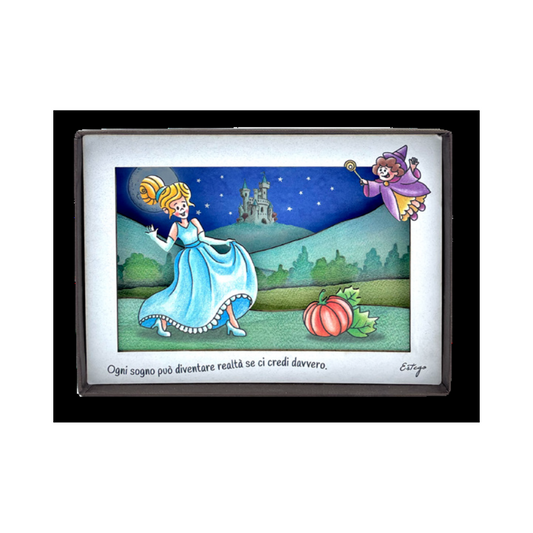 PYXIS CENERENTOLA ESTEGO | in legno con led | 17x12cm