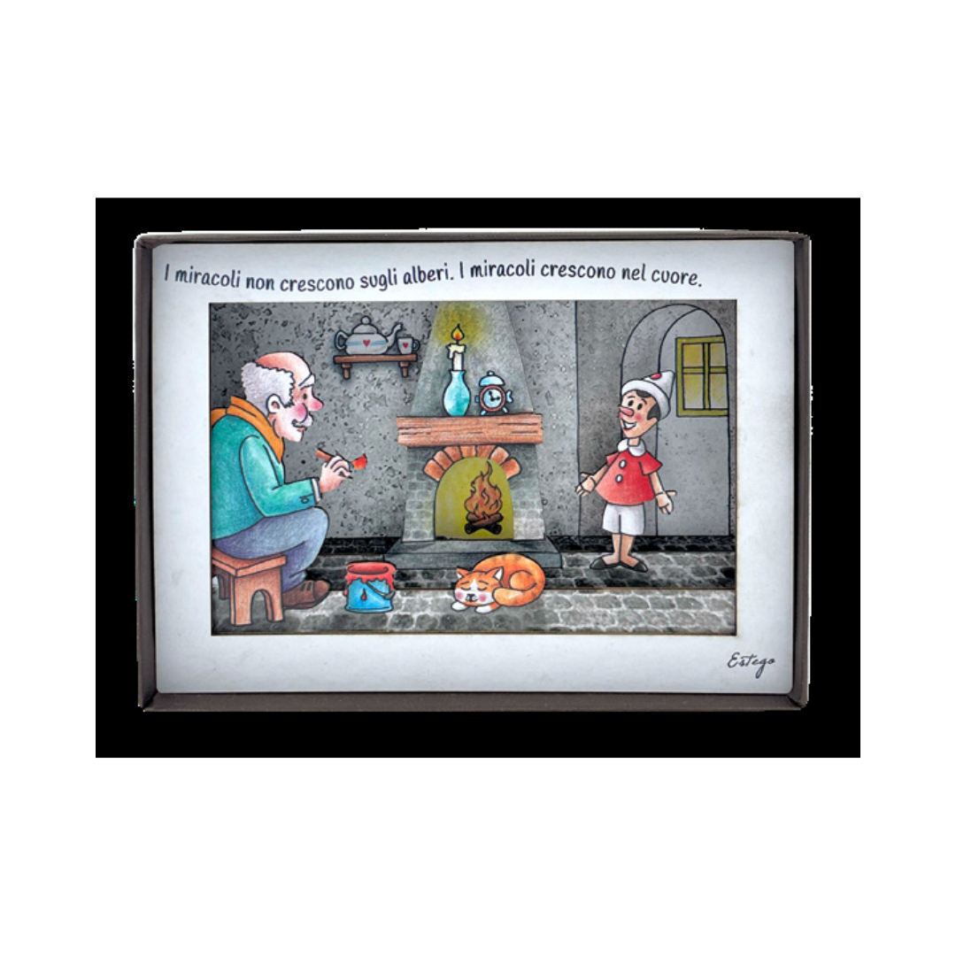 PYXIS PINOCCHIO ESTEGO - in legno con led - 17x12cm | Adele Chérie