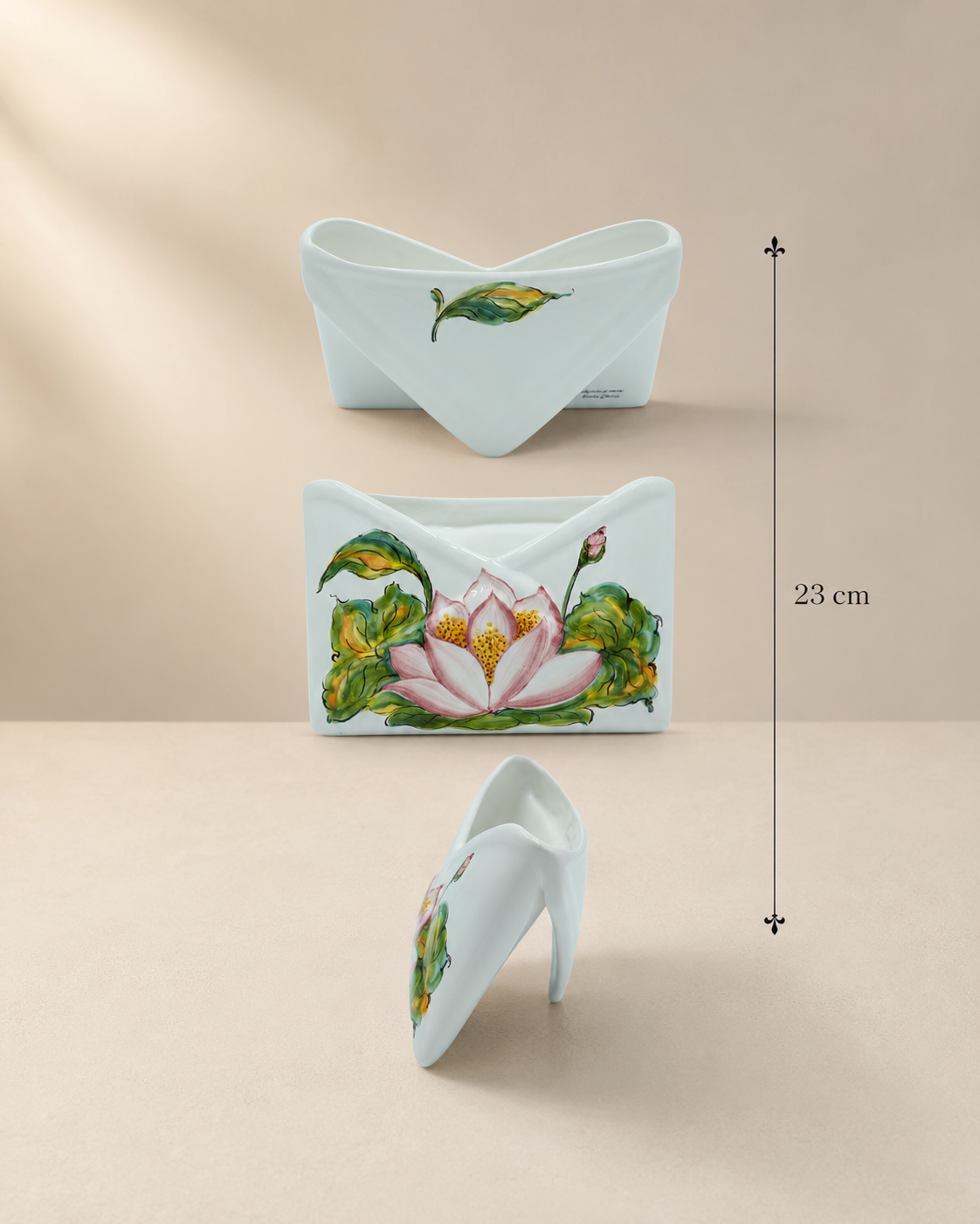 PORTAPOSTA FIORE DI LOTO SOPHIE MARIAGE | in ceramica | 23cm