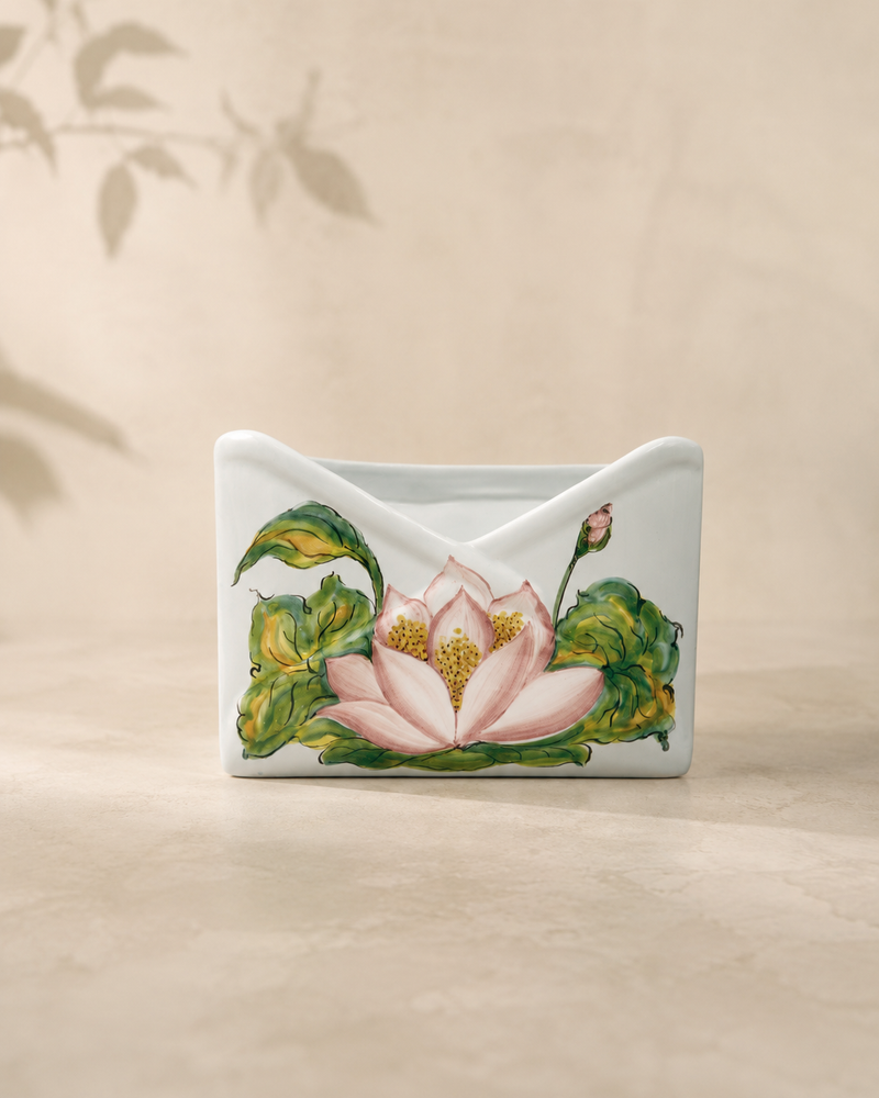 PORTAPOSTA FIORE DI LOTO SOPHIE MARIAGE | in ceramica | 23cm