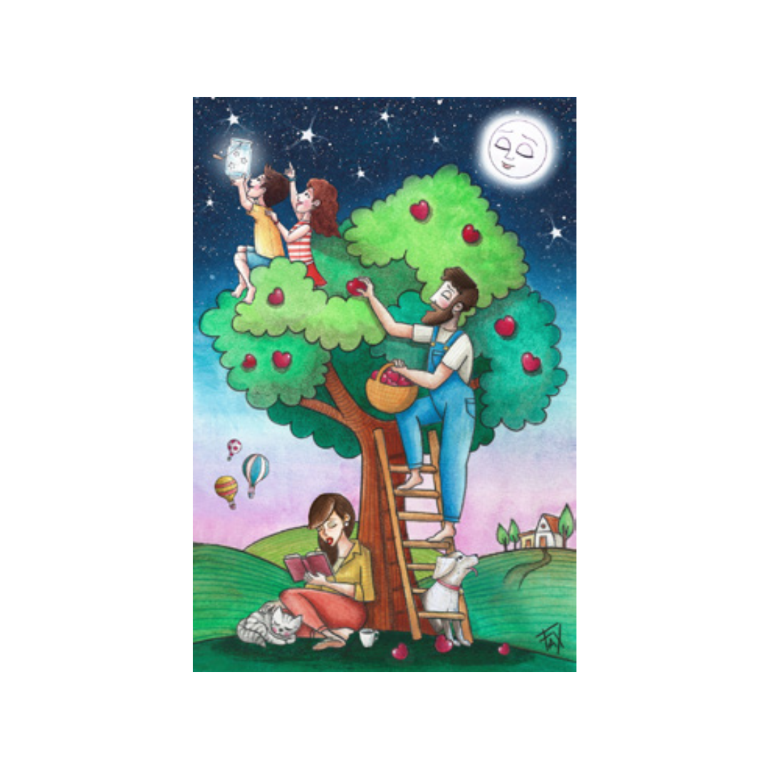 QUADRETTO L'ALBERO DELLA FAMIGLIA ESTEGO - in legno - 10x15cm | Adele Chérie