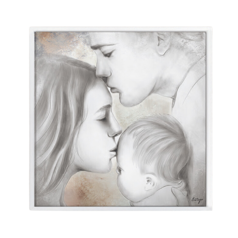 QUADRO FAMIGLIA ESTEGO - con doppio telaio in legno - 60x60cm | Adele Chérie