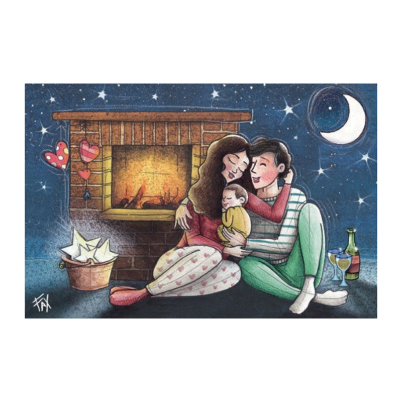 QUADRO "NOI, IL CAMINO, LE STELLE" ESTEGO - in legno - 28x38cm | Adele Cherie