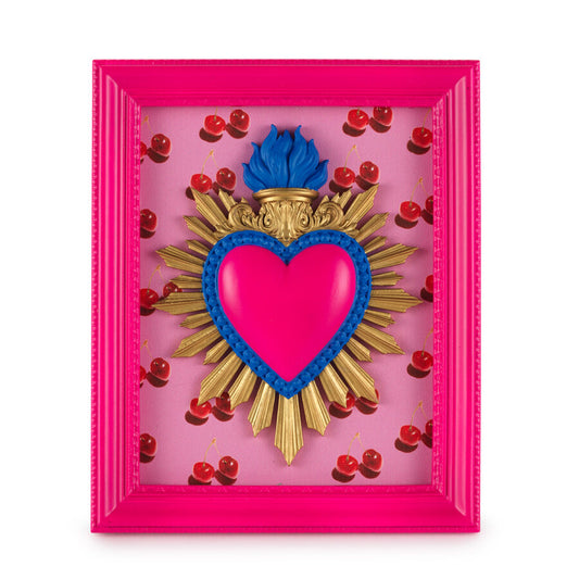 QUADRO TON COEUR CUORE E CILIEGIE HENRIETTE - in resina - 22x18cm | Adele Chérie