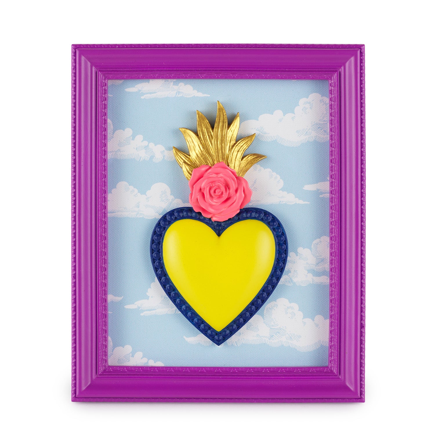 QUADRO TON COEUR CUORE E NUVOLE HENRIETTE - in resina - 22x18cm | Adele Chérie