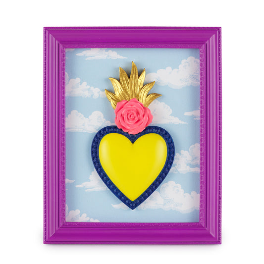 QUADRO TON COEUR CUORE E NUVOLE HENRIETTE - in resina - 22x18cm | Adele Chérie