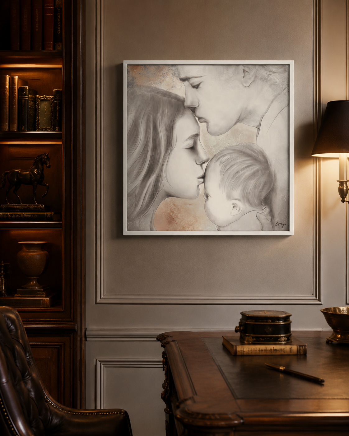 QUADRO FAMIGLIA ESTEGO | con doppio telaio in legno | 60x60cm
