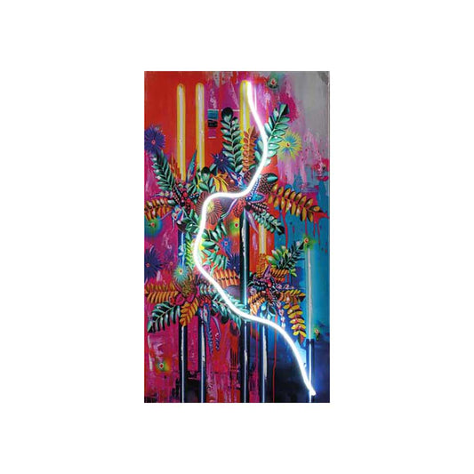 QUADRO FIORI AMBIENTI GLAMOUR | olio su tela con led | 50x90cm