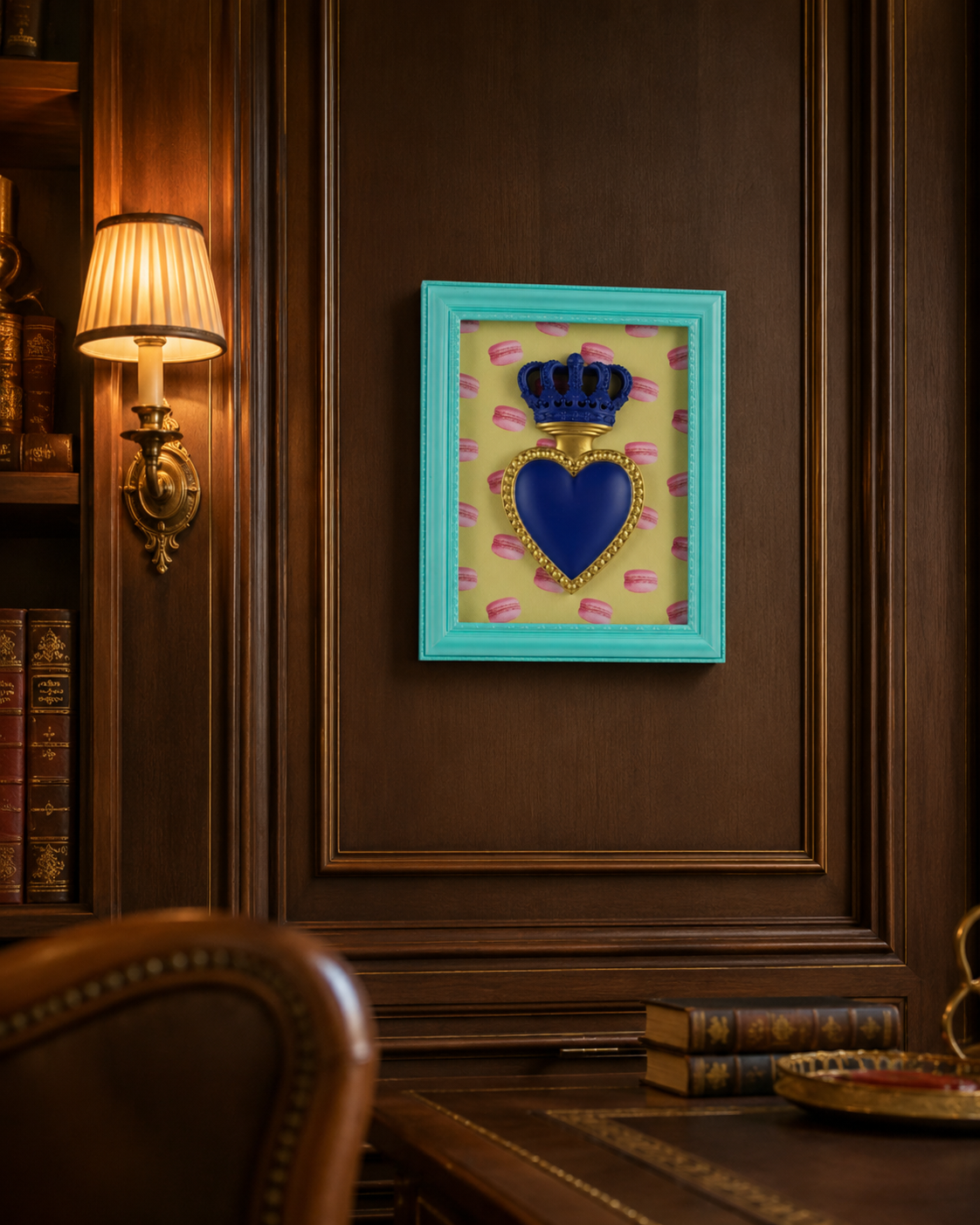 QUADRO TON COEUR CUORE E MACARONS HENRIETTE | in resina | 22x18cm