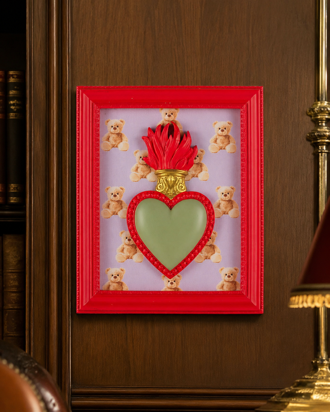 QUADRO TON COEUR CUORE E ORSETTI HENRIETTE | in resina | 22x18cm