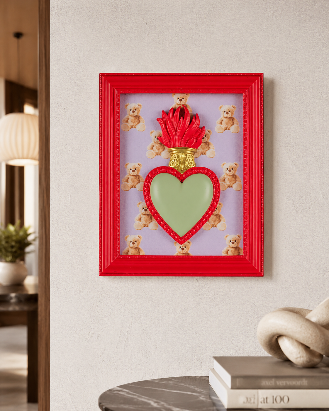 QUADRO TON COEUR CUORE E ORSETTI HENRIETTE | in resina | 22x18cm