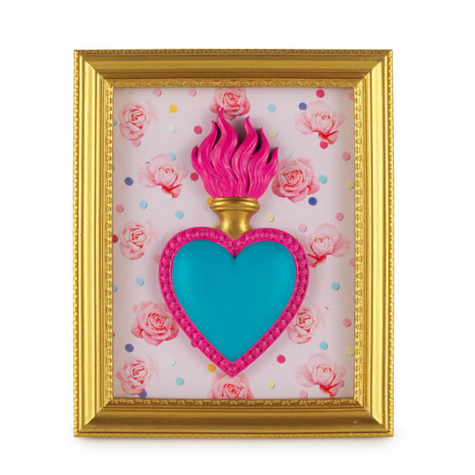 QUADRO TON COEUR CUORE E ROSE HENRIETTE - in resina - 22x18cm | Adele Chérie