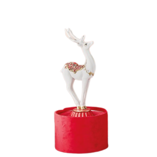 RENNA SU PIEDISTALLO L'INFINITO BOMBONIERE | in resina | 13x9x30cm