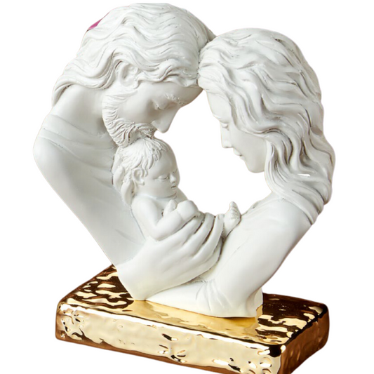 SACRA FAMIGLIA CON BASE GIOVINARTE | in resina con base in vari colori | varie misure